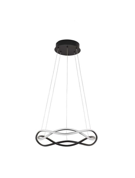 Plafonnier Jinal LED à 2 lampes 3000K noir au design futuriste en noir et blanc.