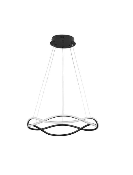 Plafonnier Jinal LED à 2 lampes 3000K noir - suspension moderne à la forme incurvée.