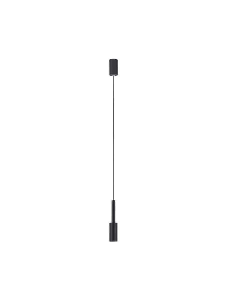 Joy LED Pendelleuchte Ø 4cm 3000K mit schwarzem Metallkörper und blendfreiem warmweißem Licht.