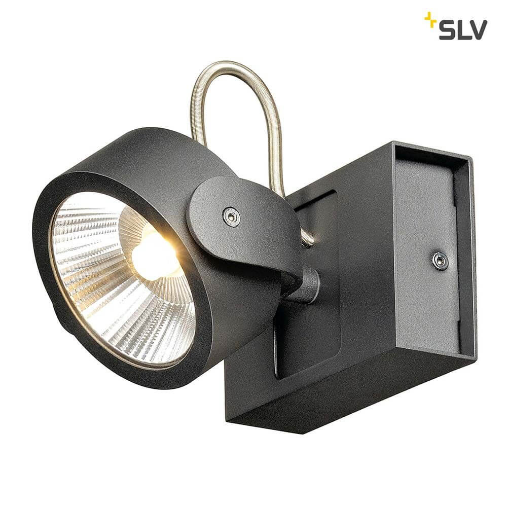 Kalu LED 1 Wand- & Deckenleuchte Schwarz 3000K mit verstellbarem Leuchtenkopf und Hochleistungs-LEDs.