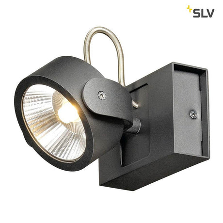 Kalu LED 1 applique murale et plafonnier noir 3000K avec tête de luminaire orientable et LED haute performance.