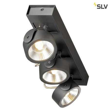 Kalu LED 3 lampa ścienna i sufitowa Czarna 3000k