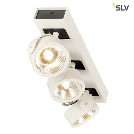 Kalu LED 3 applique et plafonnier Blanc, Noir 3000K avec têtes lumineuses dimmables au design élégant.