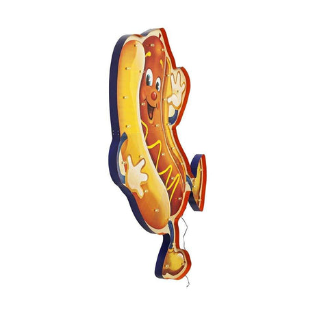 LED Dekoleuchte Leisure Sausage Big - bunte Wandlampe in Form einer fröhlichen Wurst mit lächelndem Gesicht.