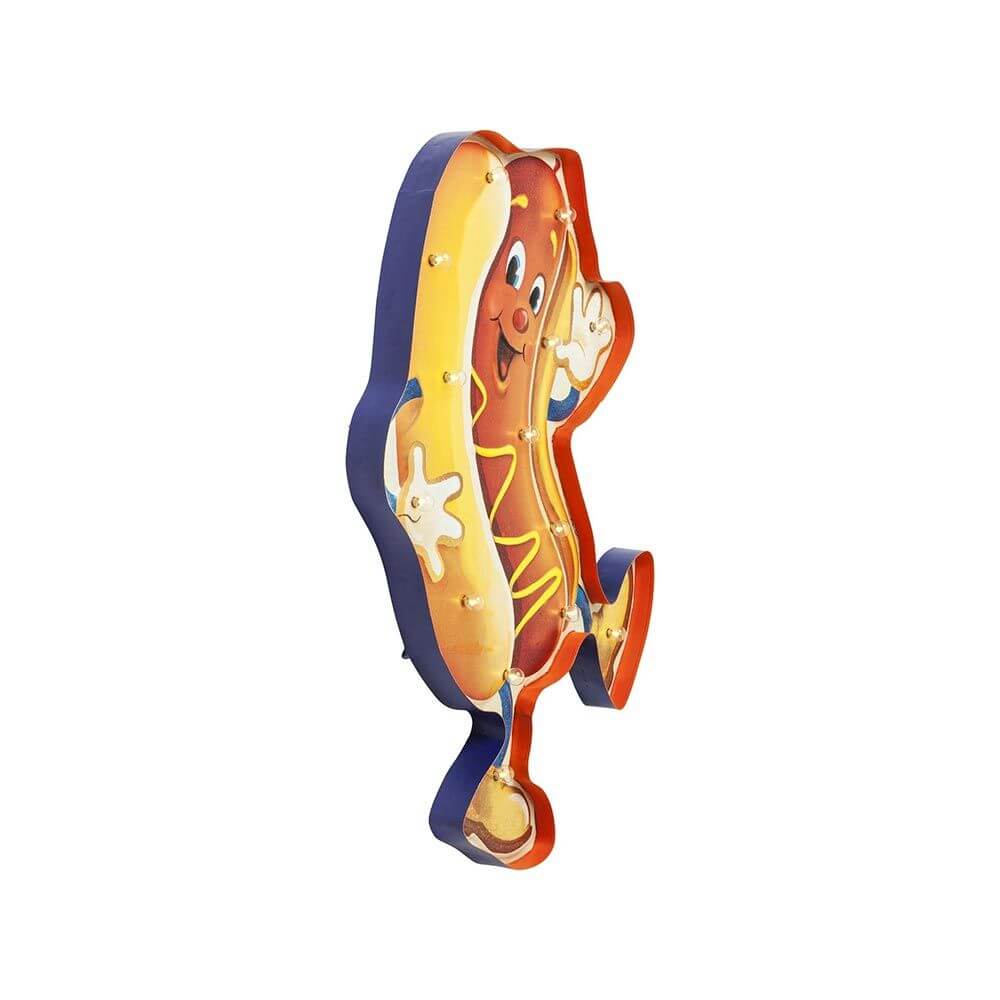 LED Leuchtobjekt Leisure Sausage Medium in lustiger Hotdog-Form mit leuchtenden LEDs im Retro-Stil.