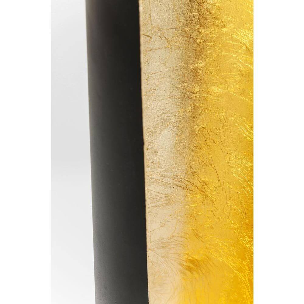Detailaufnahme der LED Stehleuchte Tube Duo 140cm mit goldener und schwarzer Oberfläche, ideal für moderne Wohnräume.