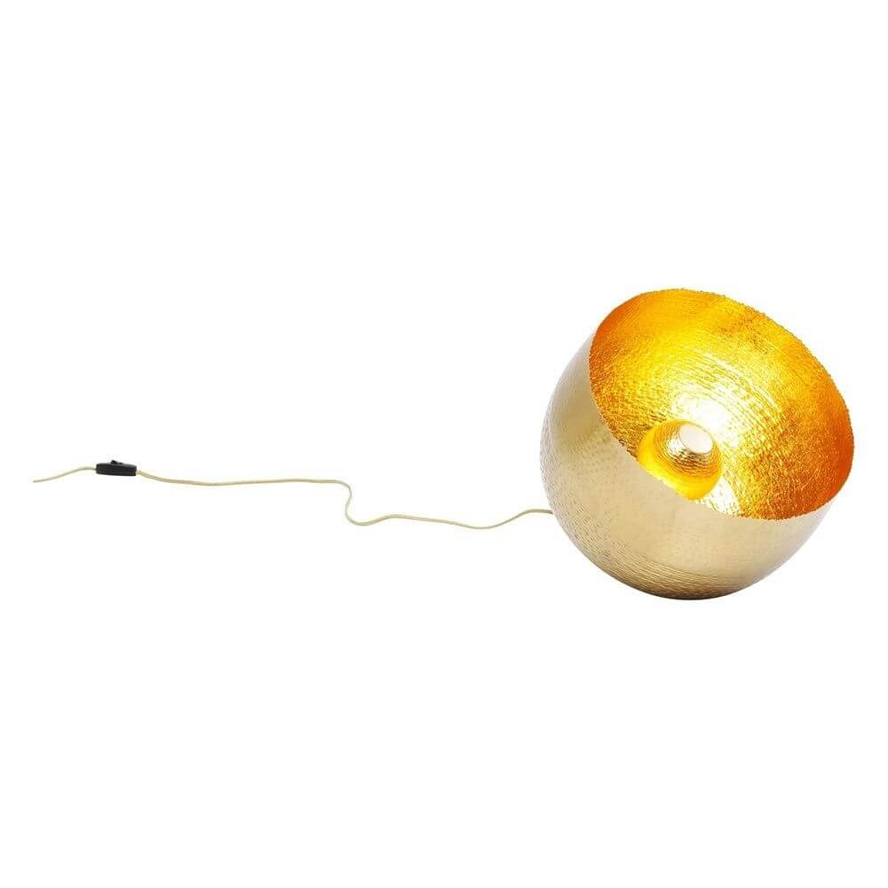 Tisch- & Bodenleuchte Apollon Ø 35cm, goldene Kugelleuchte mit Licht, ideal für gemütliche Atmosphäre.