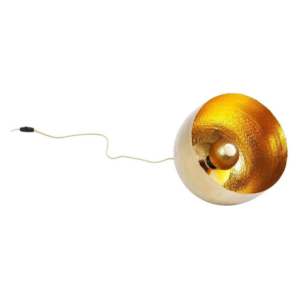 Tisch- & Bodenleuchte Apollon Ø 35cm in goldener Kugel-Form mit Licht und Kabel.