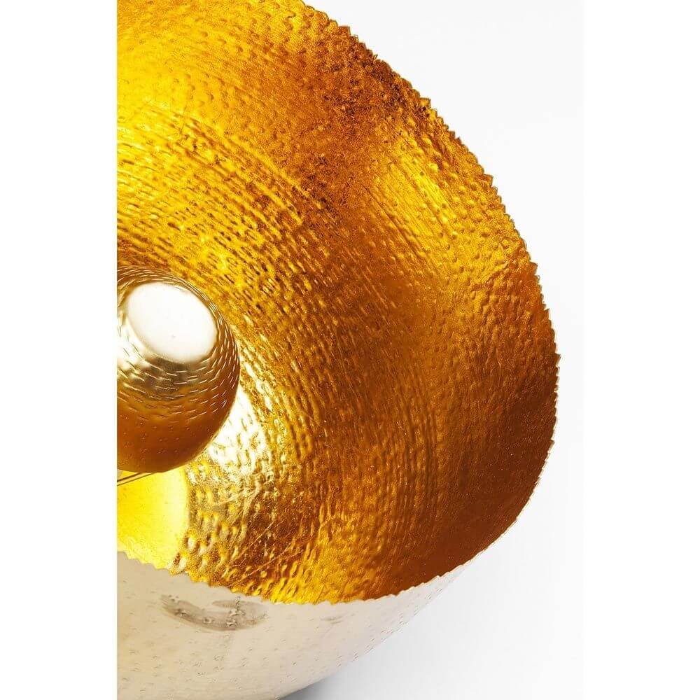 Detailansicht der Tisch- & Bodenleuchte Apollon Ø 35cm mit goldenem Lampenschirm.