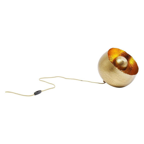 Tischlampe Apollon Ø 28cm in Gold mit zwei Meter Kabel für gemütliches indirektes Licht.