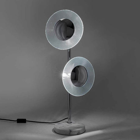 Tischleuchte Ufo Due - moderne Tischlampe mit skulpturalem Design und angenehmem Licht.