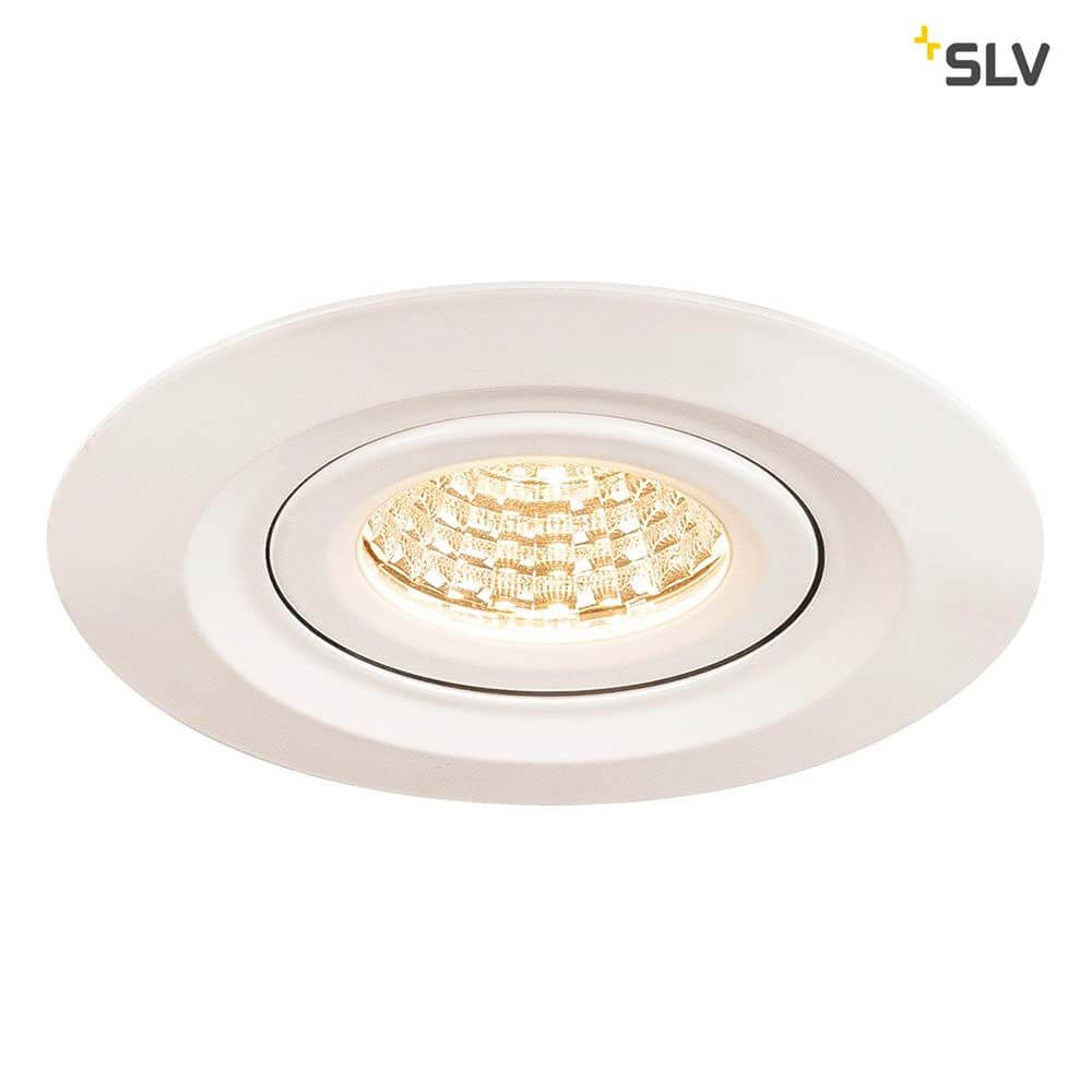 Kini LED Outdoor Deckeneinbauleuchte Weiß 3000K 60° IP65 mit schwenkbarem LED-Einsatz und IP65 Schutzart.