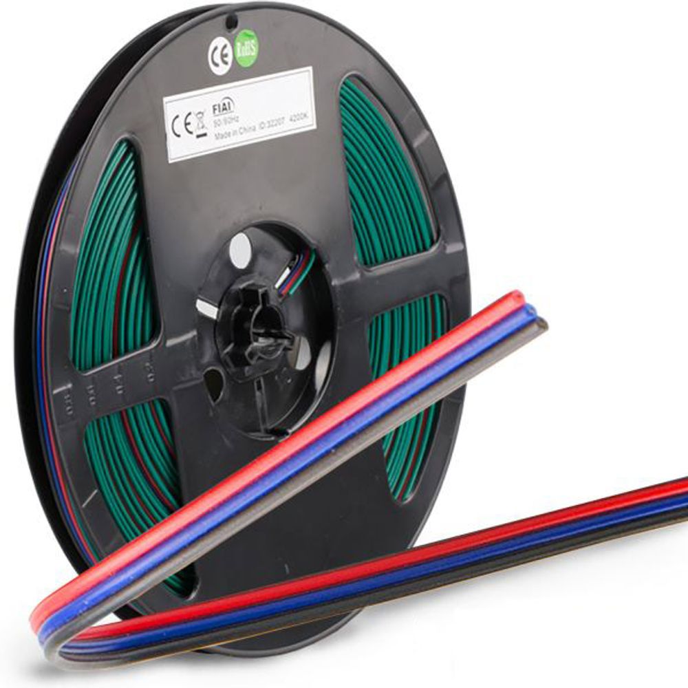 Kabel CCT 10m Rolle 3-polig 0,75mm² auf Spule mit rot, blau, schwarz Kennzeichnung.