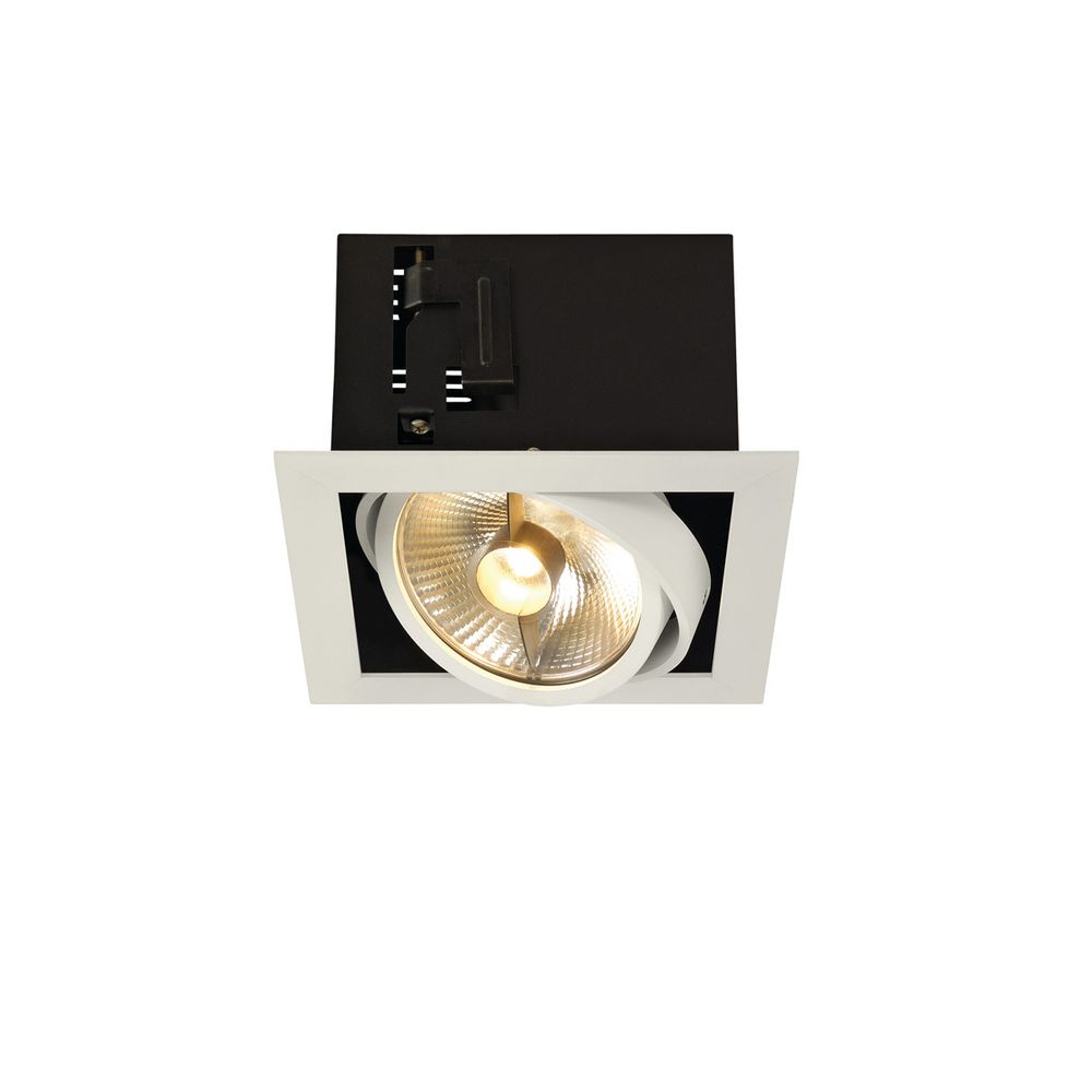 Kadux 1 ES111 Downlight eckig Weiß max. 50W mit hochwertiger Optik und kardanisch schwenkbarem Lampenhalter.