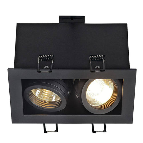 Kadux 2 GU10 downlight firkantet svart maks. 2x50W