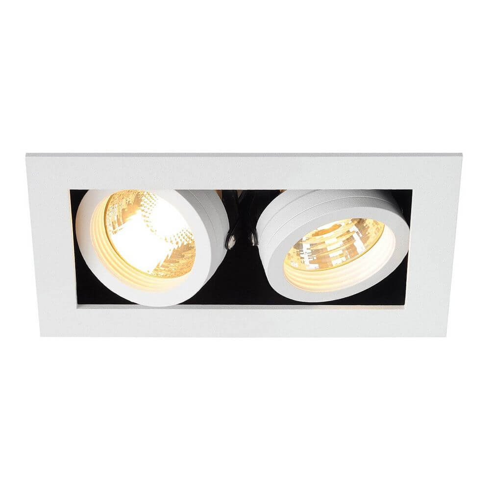 Kadux 2 GU10 Downlight eckig Weiß mit zwei schwenkbaren lampen für individuelle lichtaussrichtung