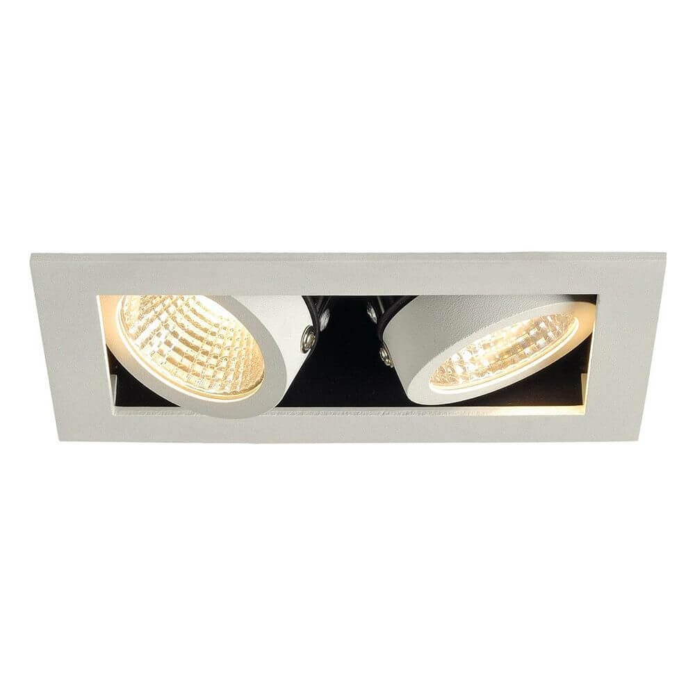 Kadux LED Double DL Set Weiß 38° 3000K inkl. Treiber - moderne Einbauleuchte mit zwei schwenkbaren Spots.