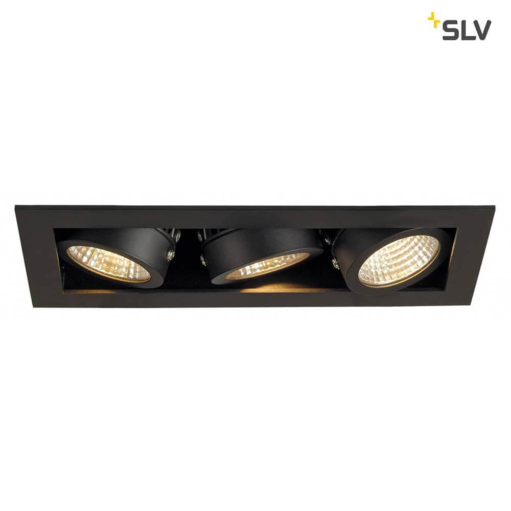 Kadux LED Triple DL Set Schwarz 38° 3000K inkl. Treiber in robuster Optik mit drei schwenkbaren Spotlights.