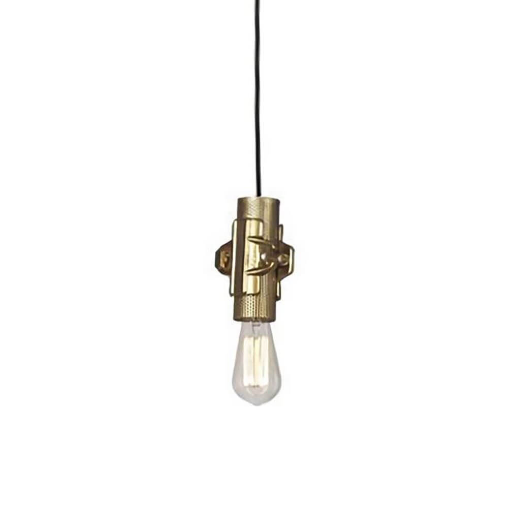 Karman Nando Hängeleuchte 15cm in Gold, industrieller Look mit klaren Formen und detailreicher Gestaltung.