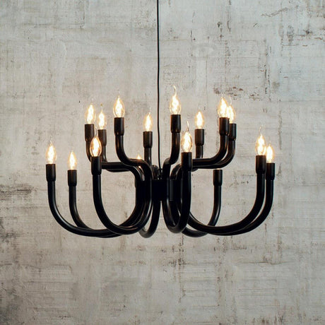 Karman Snoob chandelier Ø 73 cm in black design with many lights for stylish illumination.