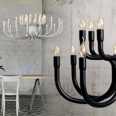 Karman Snoob chandelier Ø 73 cm in black and white, ideal for modern and classic spaces.
