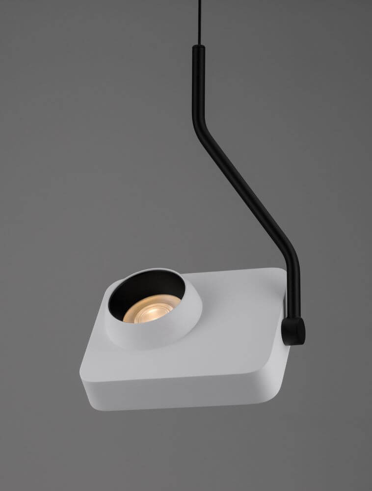 Kedros LED Pendelleuchte 3000K in modernem Design mit schwarzem und weißem Finish.