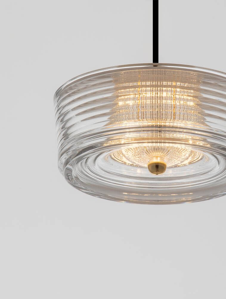 Keros LED Pendelleuchte 3000K Gold - Moderne Pendelleuchte aus Stahl und Acryl mit integrierter Lichtquelle.