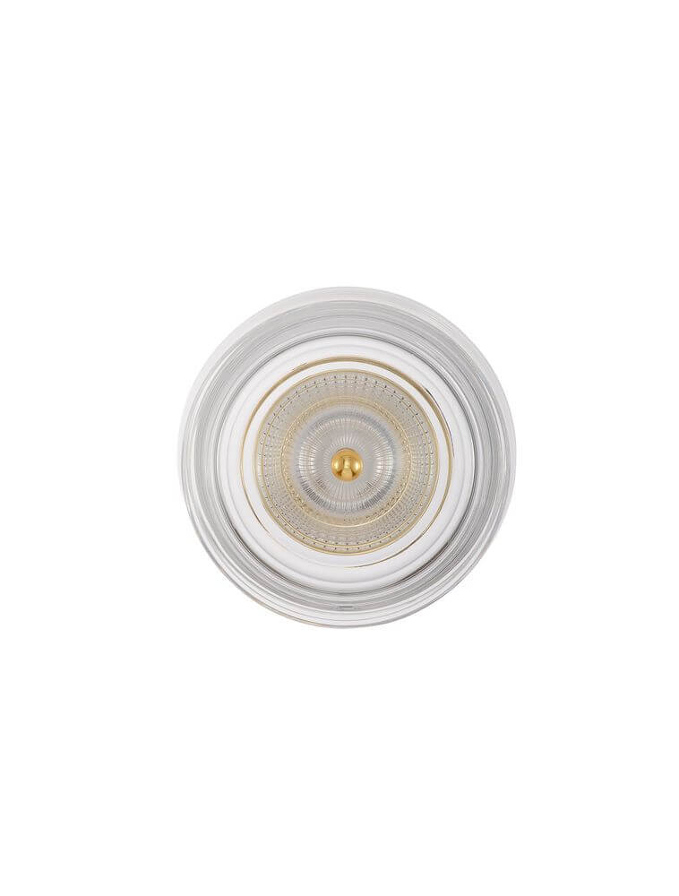 Keros LED Wandleuchte 3000K Gold mit elegantem Runddesign und goldenen Akzenten.