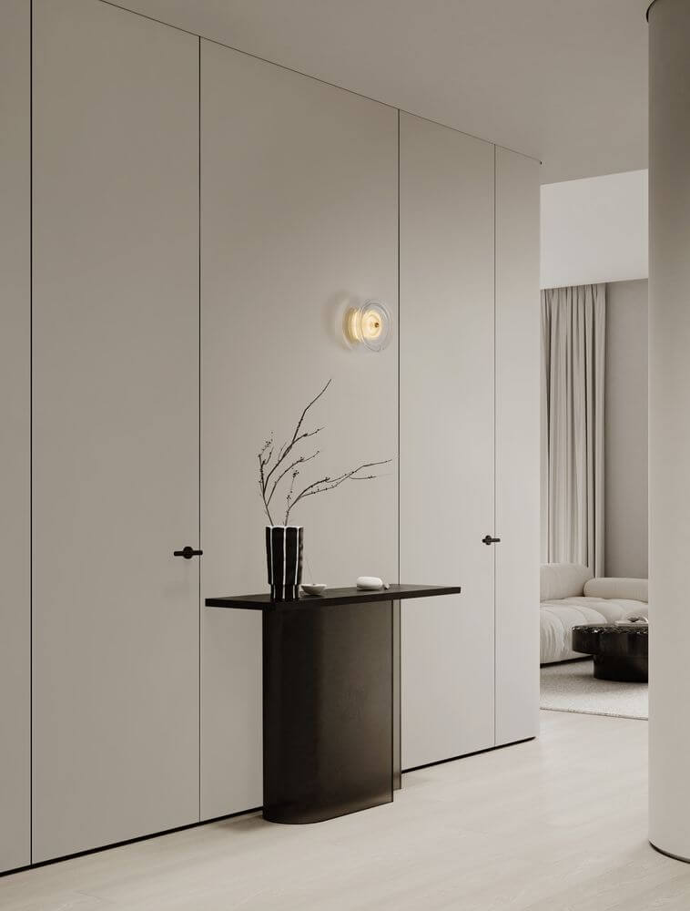 Moderne Keros LED Wandleuchte 3000K Gold an stilvollen Wänden in einem eleganten Raum.