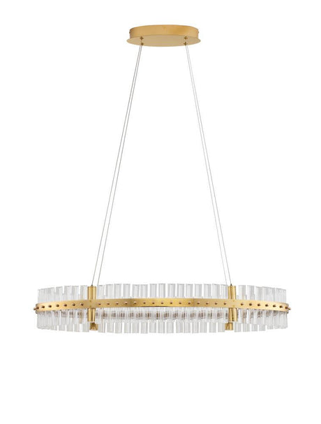 Lampada a ciondolo a LED KEZO Ovale Ø 90 cm 3000k oro