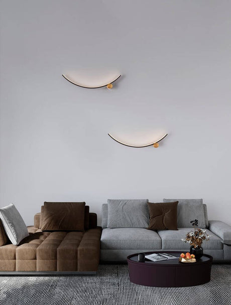 Kima LED Wandleuchte Bogen 3000K Schwarz, Gold für modernes Wohnzimmer mit warmem Licht