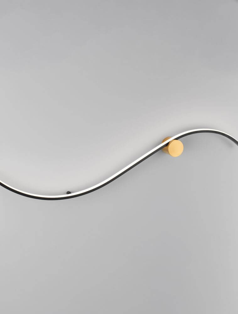Kima LED Wandleuchte Geschwungen 3000K Schwarz, Gold