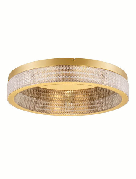 Kinara Deckenleuchte 3000K in Gold mit klarem Glasdesign, ideal für stilvolle Raumbeleuchtung.
