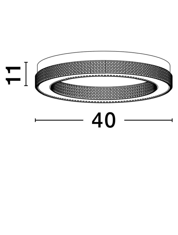 Kinara Deckenleuchte in Gold, Durchmesser 40 cm, Höhe 11 cm, warmweißes Licht bei 3000K.