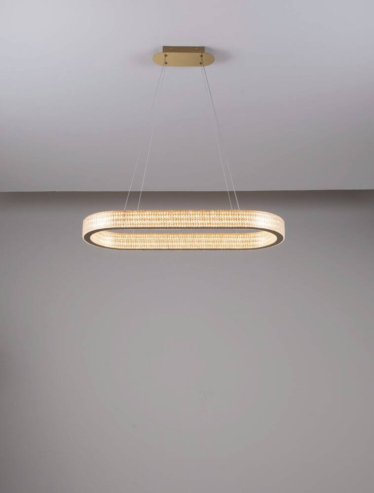 Kinara Pendelleuchte Stadion 3000K Gold - elegante Pendelleuchte mit warmweißem Licht und edlem Gold-Finish.