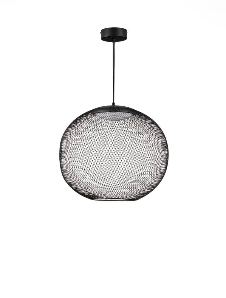 Kinetic LED Pendelleuchte 3000K Schwarz – moderne Pendelleuchte aus schwarzem Drahtgeflecht für stilvolles Wohnen.
