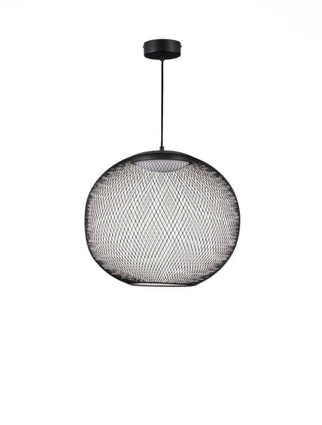 Suspension Kinetic LED 3000K noire – suspension moderne en treillis métallique noir pour un intérieur raffiné.