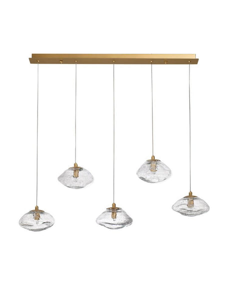 King Pendant Lamp Bar Bar 80cm Gold 5-Famio, trasparente