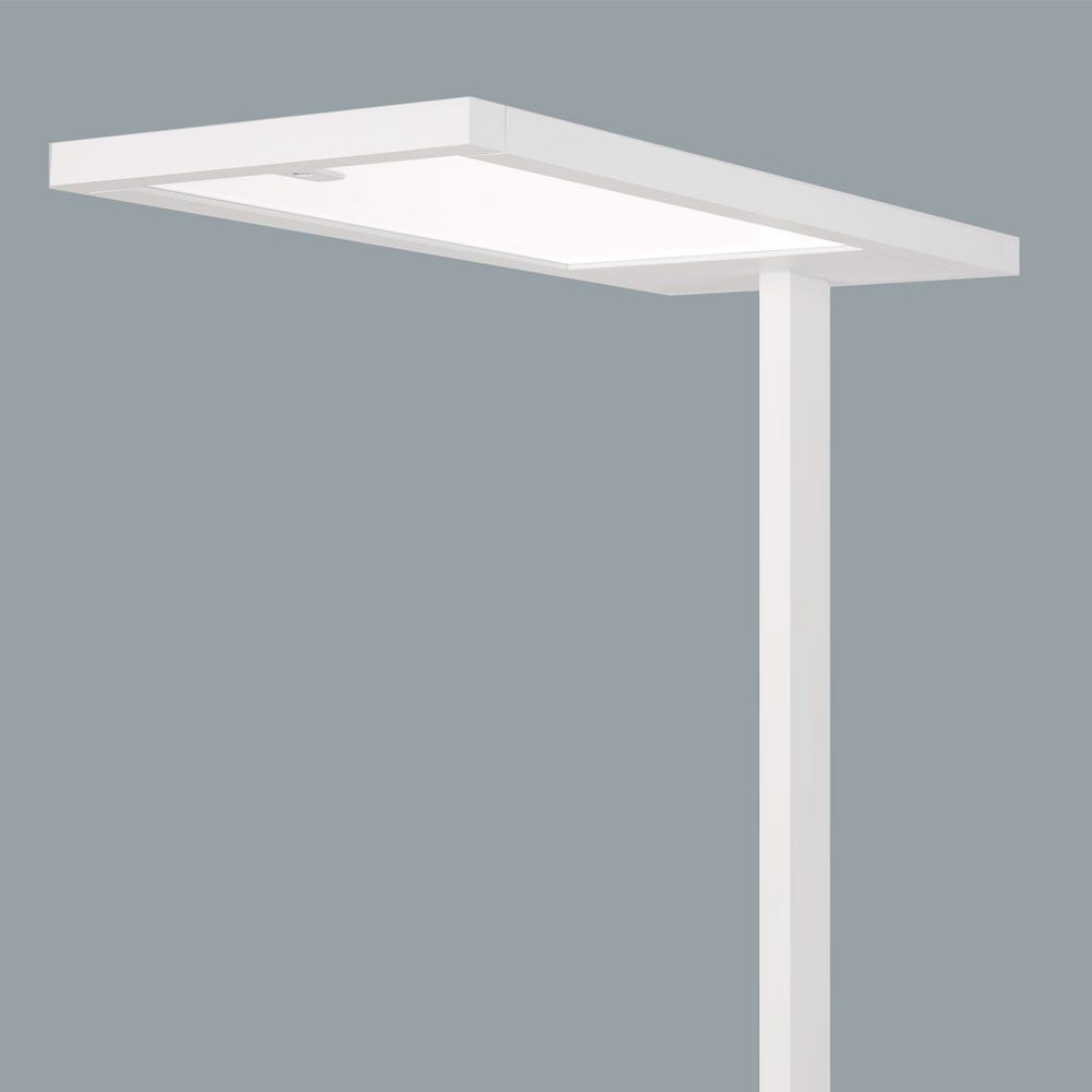 K-Virtus II Büro Stehleuchte in Weiß mit NeoLink ZigBee RGBW HCL für modernes Lichtdesign.