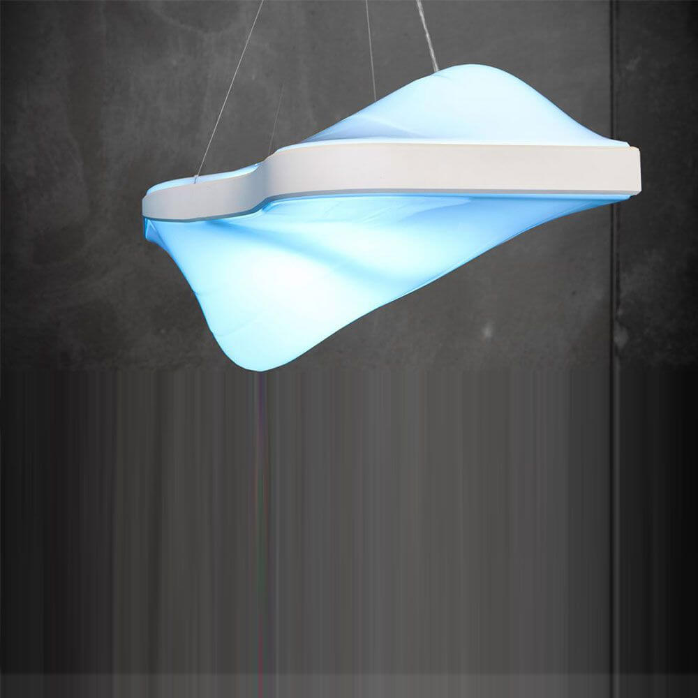 Vibe HCL Pendellampe mit RGBW-Farben und eleganter, wabernder Form für modernen Innenraum.