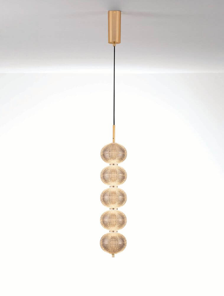 Klelia Pendelleuchte 5-flammig Ø 15cm 3000K Gold