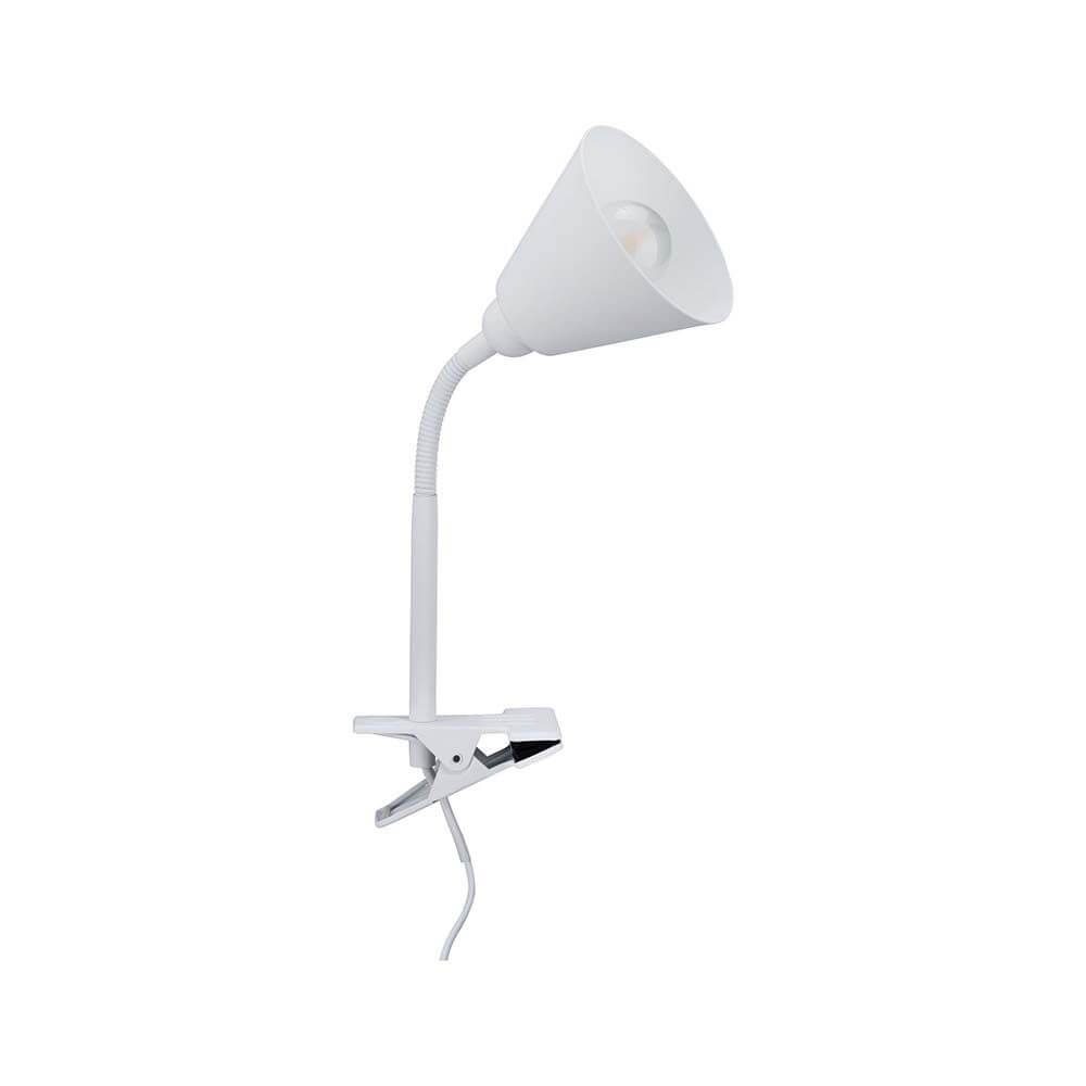 Klemmlampe Vitis mit Flexarm Schnurschalter Weiß - flexible Klemmleuchte für optimale Beleuchtung