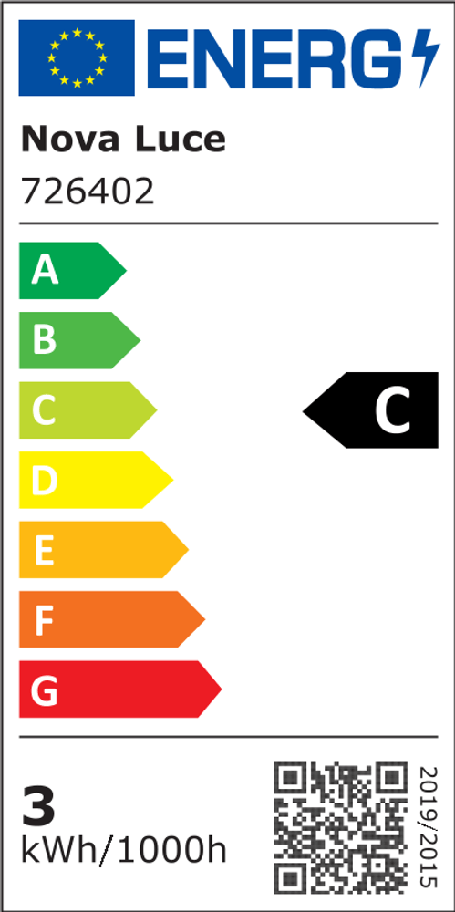 Energieeffizienzlabel Nova Luce für Krypton LED Außenwandeinbauleuchte Lichtauslass Kegel 3000K IP54, Klasse C