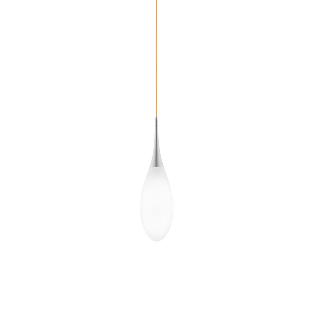 Kundalini Außen-Hängeleuchte Spillo 67cm IP65 Weiß mit organischem Design und Polyethylen-Diffusor.