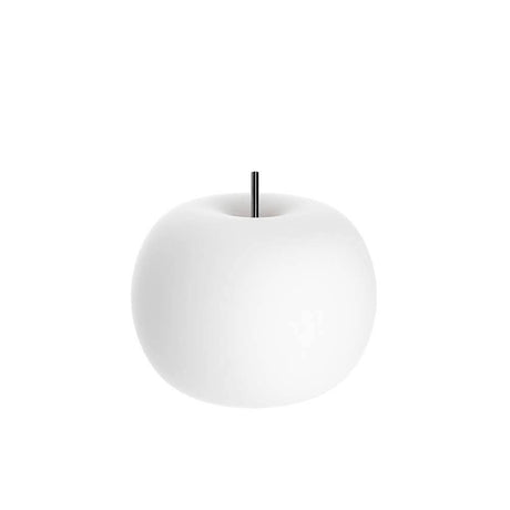 Kundalini Glas Tischlampe Kushi Ø16cm, elegante runde Lampe in Weiß, inspiriert von organischen Formen.