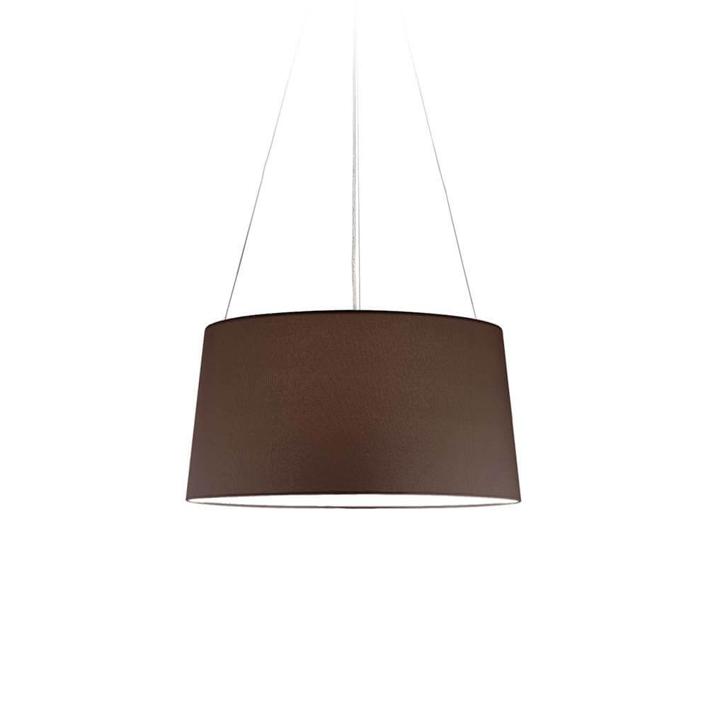 Kundalini Hängeleuchte Tripod Ø 55cm Stoffschirm in braunem Stoffschirm, elegantes Design für moderne Innenräume.