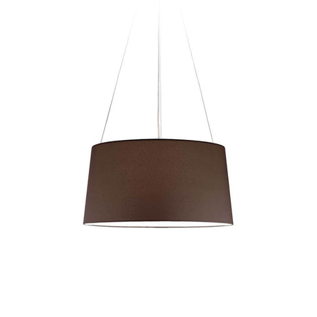 Kundalini Hängeleuchte Tripod Ø 55cm Stoffschirm in braunem Stoffschirm, elegantes Design für moderne Innenräume.