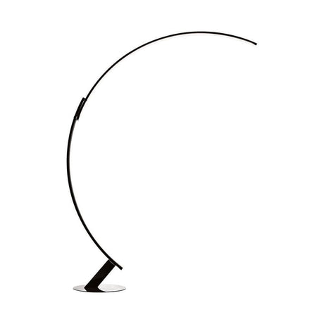Kundalini LED Bogen-Stehlampe Kyudo Dimmbar mit elegantem, gebogenem Design auf modernem Standfuß.