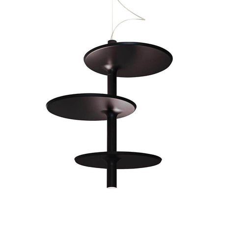 Kundalini LED Pendellampe Victoria XL 80cm Dimmbar in modernem Design mit drei schwebenden Scheiben.