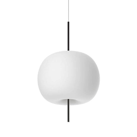 Kundalini Opalglas Hängelampe Kushi Ø 33cm mit runder Form und organischem Design, dekorativ und stilvoll.